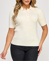 “HILARY” POLO SWEATER SHIRT